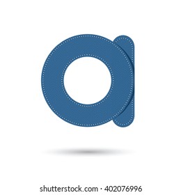 a font vector with blue Jeans Isolate  on White background