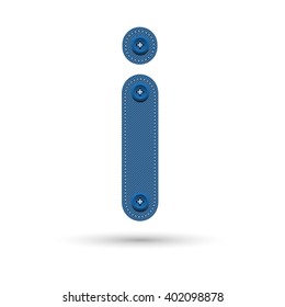 i font vector with blue Jeans Isolate  on White background