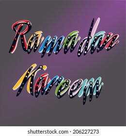 Font vector composition of Ramadan Kareem