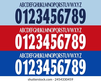 font vector england teams kit sport style font. premier league 1998-2007. sports style letters and numbers for soccer team