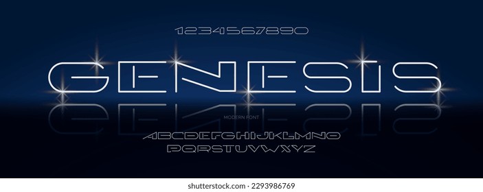 Font vector genesis line style modern typography