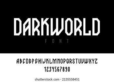 Font Vector Gothic Condensed Bold. Good as Header and Text. Letter and Numbers.