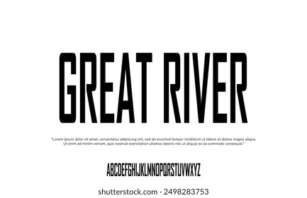 Font vector GREAT RIVER, alpabhet design