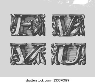 Font. Vector illustration