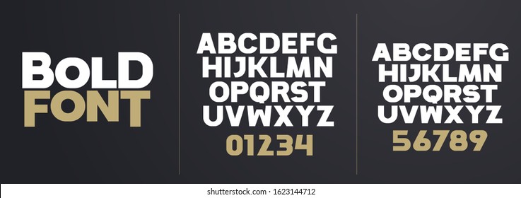 font vector illustration. Stylish bold large vector composite grotesque font. set of letters of the English alphabet. uppercase, lowercase and numbers