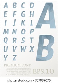 Font vector lowpoly design style illusstration eps.10