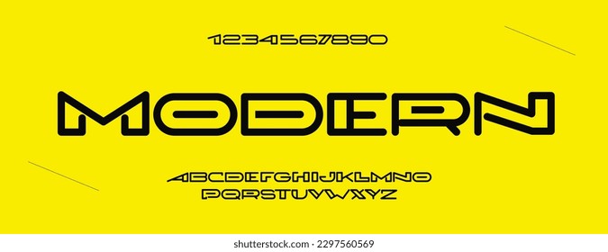 Font vector modern line style trendy typography