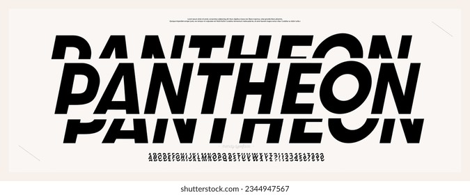 Font vector slanted style modern typography