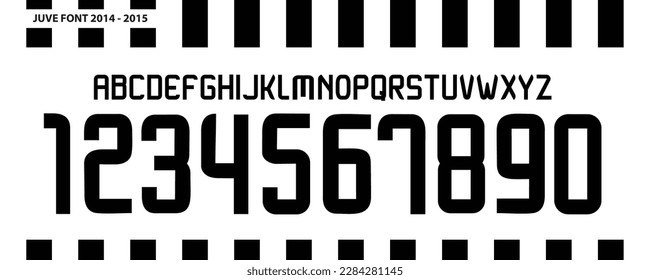 font vector team 2014 - 2015 kit sport style font. juventus football style font. italy league. sports style letters and numbers for soccer team