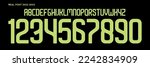 font vector team 2022 - 23 kit sport style font. football futurist
futuristic style font. kroos, benzema, modric. real font. sports style letters and numbers for soccer team
