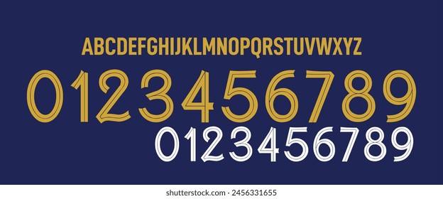 font vector team 2022 kit sport style font. football style font with lines. france font world cup. 