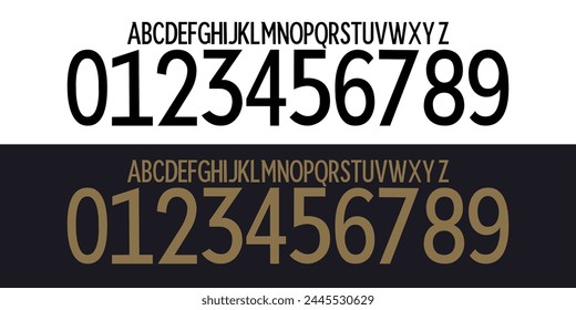 font vector team 2022-23 kit sport style font. football style font with lines. germany font. Sports style letters and numbers for soccer team.