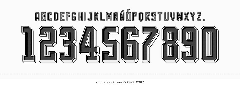 font vector team 2023 - 2024 kit sport style font. football style font with lines. corinthians font Brazil. The Timao. sports style letters and numbers for soccer team. league Brazil. Sao Paulo