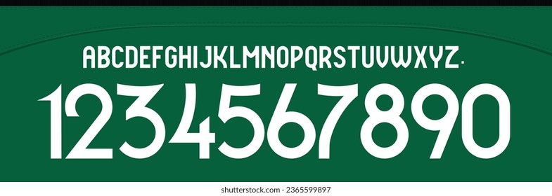 font vector team 2023 - 2024 kit sport style. football style font with lines. sporting cp font. Sporting font. sports style letters and numbers for soccer team