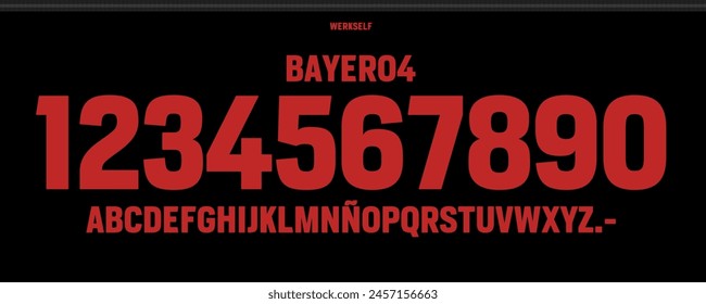 font Vector team 2023 - 2024 kit sport style. football style font con líneas. fuente bayer. Las letras y números de estilo deportivo para el equipo de fútbol