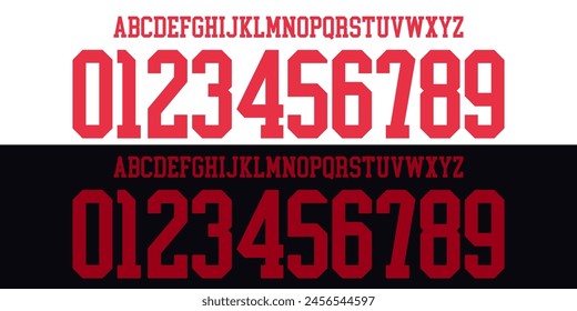 font vector team 2023 kit sport style font. football style font with lines. rb salzburg font. sports style letters and numbers for soccer team