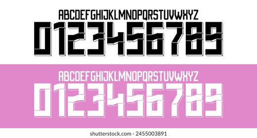 font vector team 2024 kit sport style font, germany font.  sports style letters and numbers for soccer team. home away