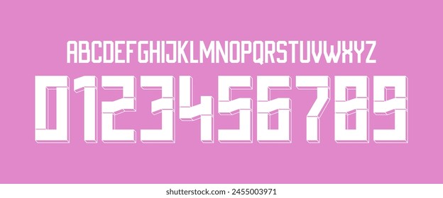 font vector team 2024 kit sport style font, germany font.  sports style letters and numbers for soccer team.  away