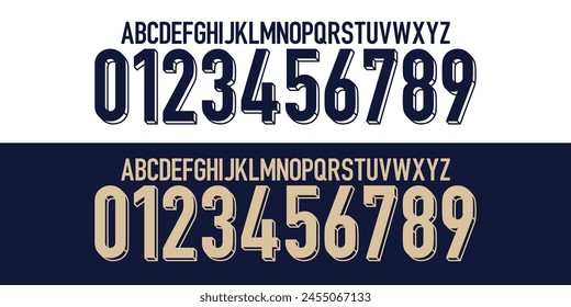 font vector team 2024 kit sport style font. football style font with lines. england font euro. Sports style letters and numbers for soccer team.