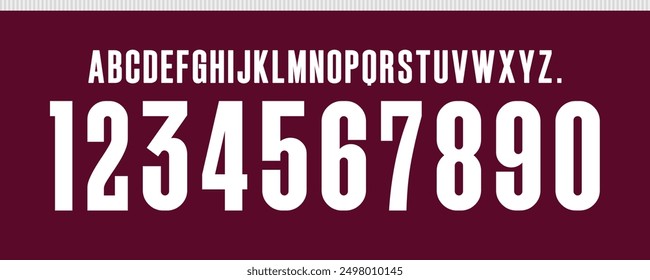 font vector team 2024 kit sport style font. football style font with lines. lanus font. argentina.sports style letters and numbers for soccer team