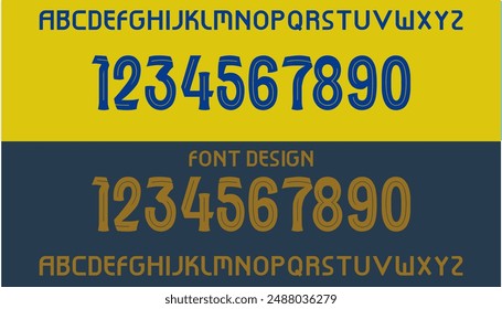 font vector team Al Nassr 2024 kit sport style. Al Nassr soccer font. football style font with dynamic lines. messi, inter miami. major league. sports style letters and numbers for soccer team