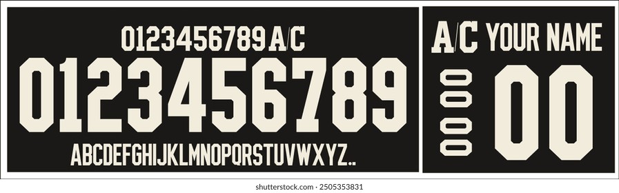 Font vector team Boston Bruins 2023 Winter Classic style font. Sports style letters and numbers for Hockey National League (NHL) team font. NHL team font style.