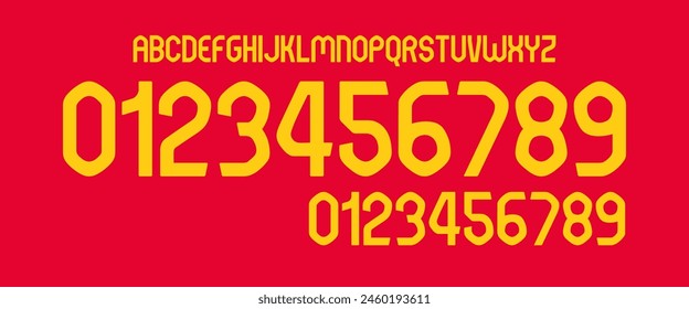 font vector team Europe national team 2024, spain font, kit sport style font. football style font with lines and points inside, sports style letters and numbers for soccer team