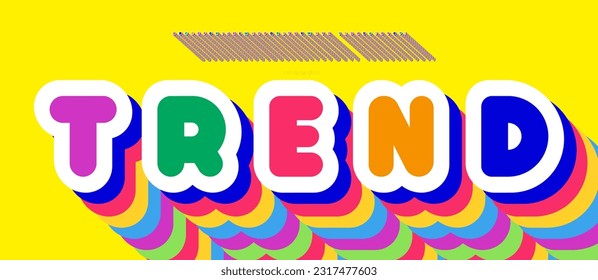Font vector trend 3D modern style modern typography