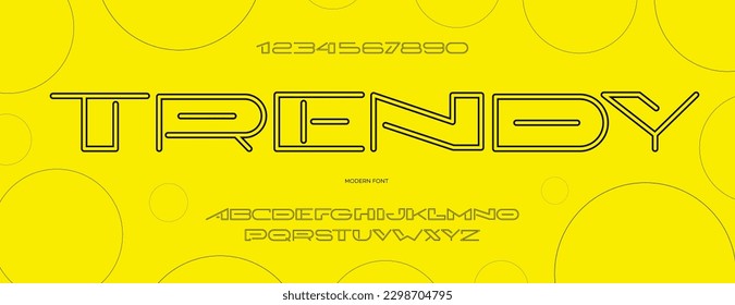 Font vector trendy line style modern typography