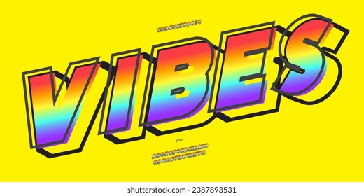 Font vibes 3d bold style modern typography