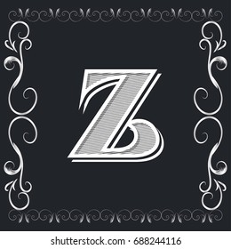 font vintage alphabet and monogram  floral lettering label design named z
