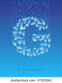 Font of the water droplets. The letter G