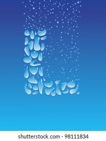 Font of the water droplets. The letter L