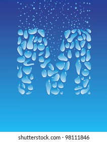 Font of the water droplets. The letter M