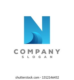 font wave logo vector