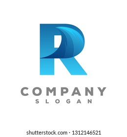 font wave logo vector