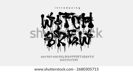 Font witch brew. Horror Spooky halloween theme editable text, good for horror film cover, book, scary movie banner.
