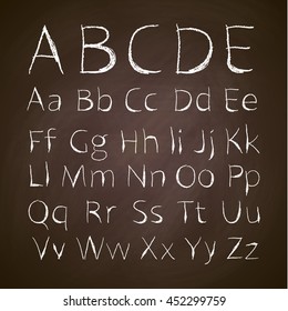 font, write on the blackboard with chalk , vector