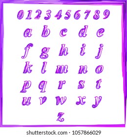 font written with brush strokes, watercolor font, letters