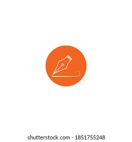 Fontain pen icon vector design illustration background template