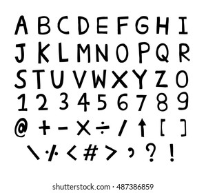 font,alphabet cute free Hand drawn vector