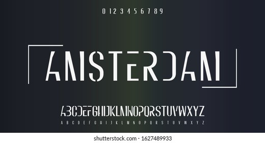 Font.Alphabet Typeface.Vector. Abstract new font. modern alphabet minimal design.Typography typeface digital  creative font. vector illustraion classic 
