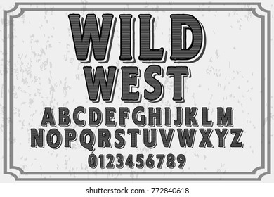 Font.alphabet.Script.Typeface handcrafted handwritten vector label design name wild west