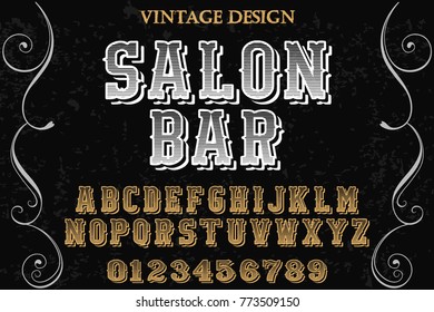 Font.alphabet.Script.Typeface handcrafted handwritten vector label design name salon bar