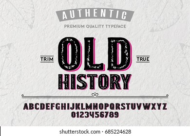 Font.Alphabet.Script.Typeface.Label.Old History typeface.For labels and different type designs