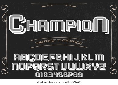 Font.Alphabet.Script.Typeface.Label. named champion