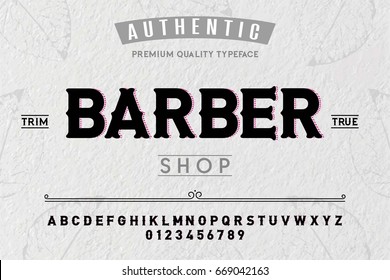 Font.Alphabet.Script.Typeface.Label.Barber shop typeface.For labels and different type designs