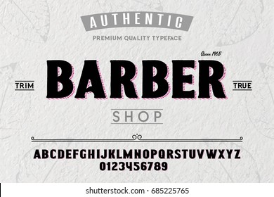 Font.Alphabet.Script.Typeface.Label.Barber shop typeface.For labels and different type designs