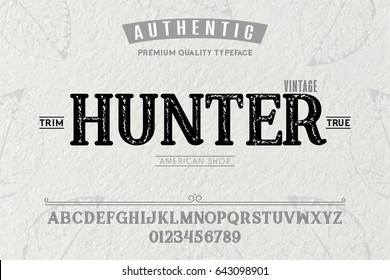 Font.Alphabet.Script.Typeface.Label.Hunter  typeface.For labels and different type designs