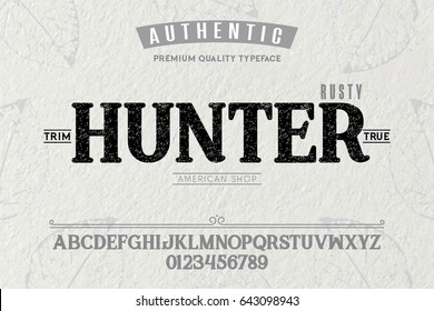 Font.Alphabet.Script.Typeface.Label.Hunter  typeface.For labels and different type designs